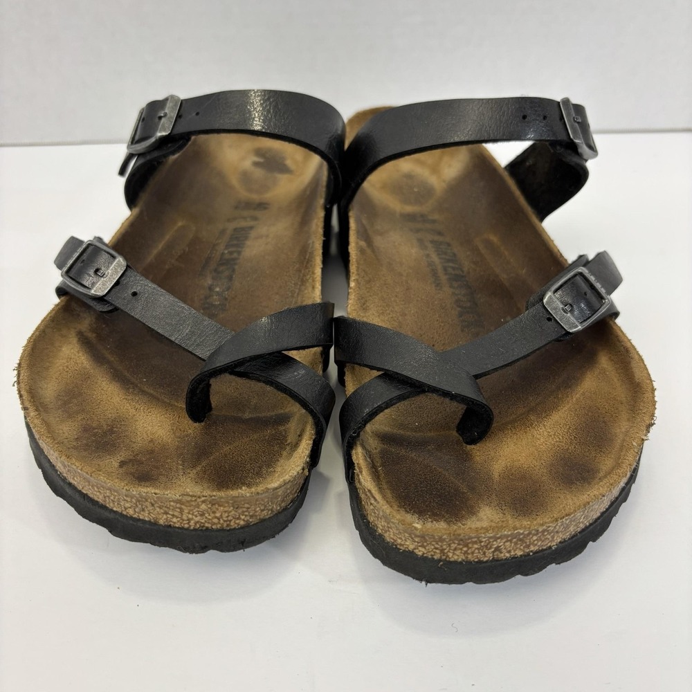 Birkenstock Strappy Mayari Sandals Womens 9 40 Black Leather Comfort Germany - Picture 13 of 13